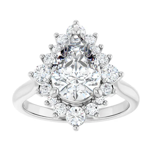The Royal Halo Engagement Ring | Pear | 2 ⅜ CTW