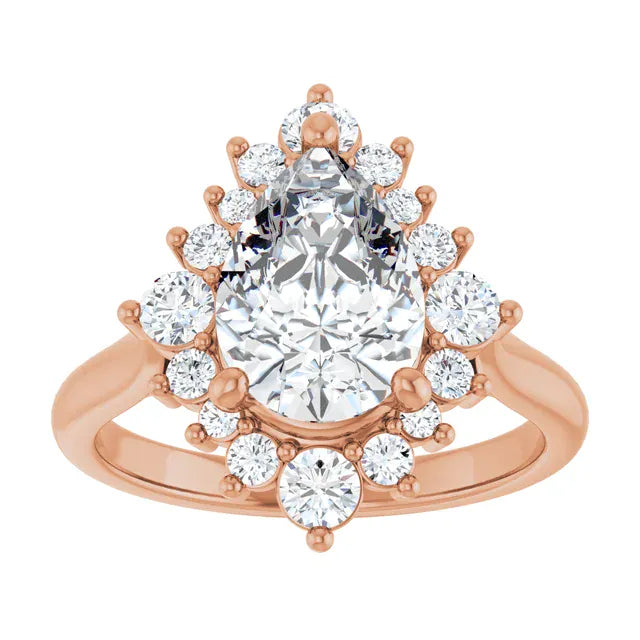 The Royal Halo Engagement Ring | Pear | 2 ⅜ CTW