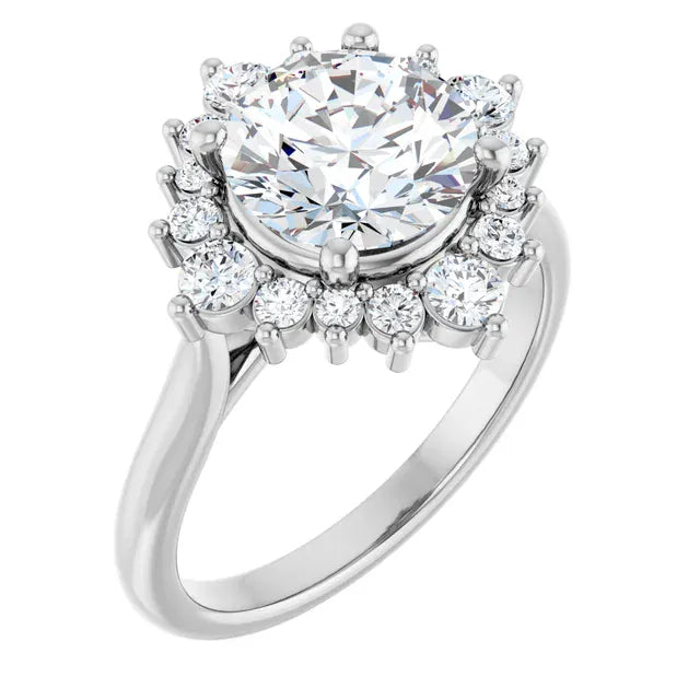 The Royal Halo Engagement Ring | Round | 2 ⅜ CTW