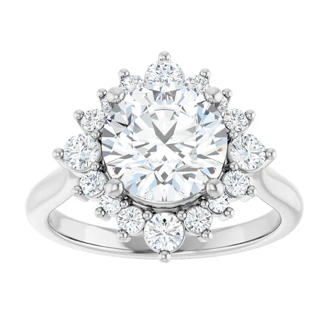 The Royal Halo Engagement Ring | Round | 2 ⅜ CTW