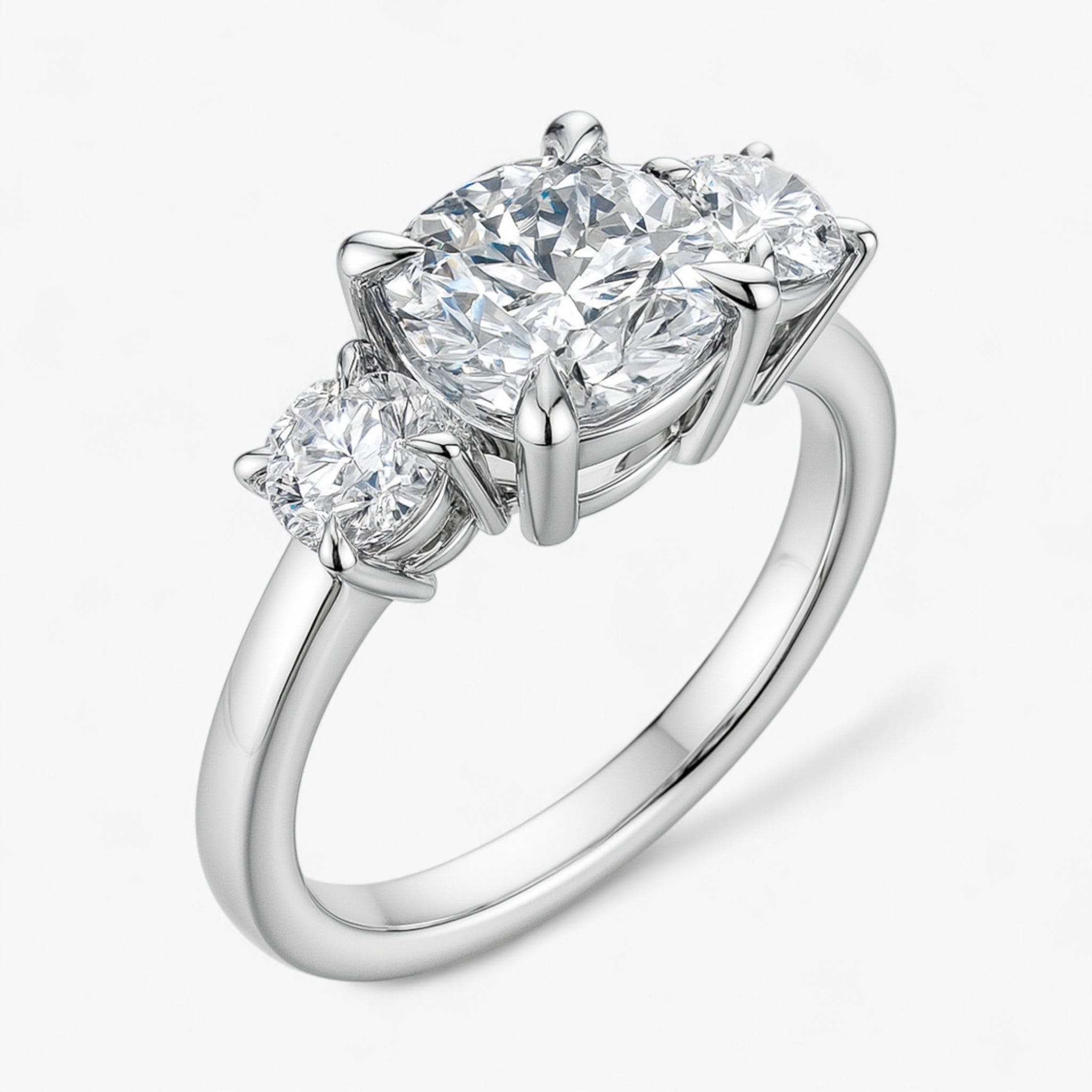 The Signature 3-Stone Engagement Ring | Cushion