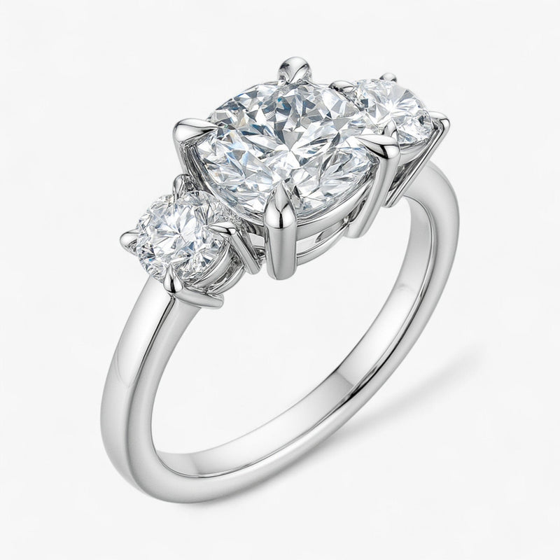 The Signature 3-Stone Engagement Ring | Cushion