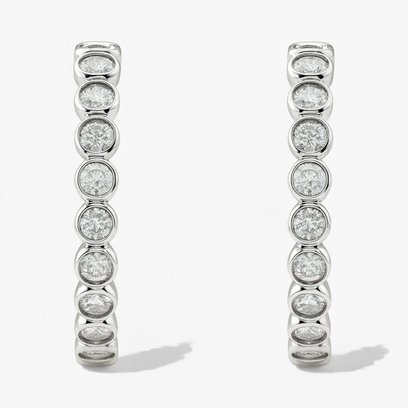 The Bezel Hoop Earrings