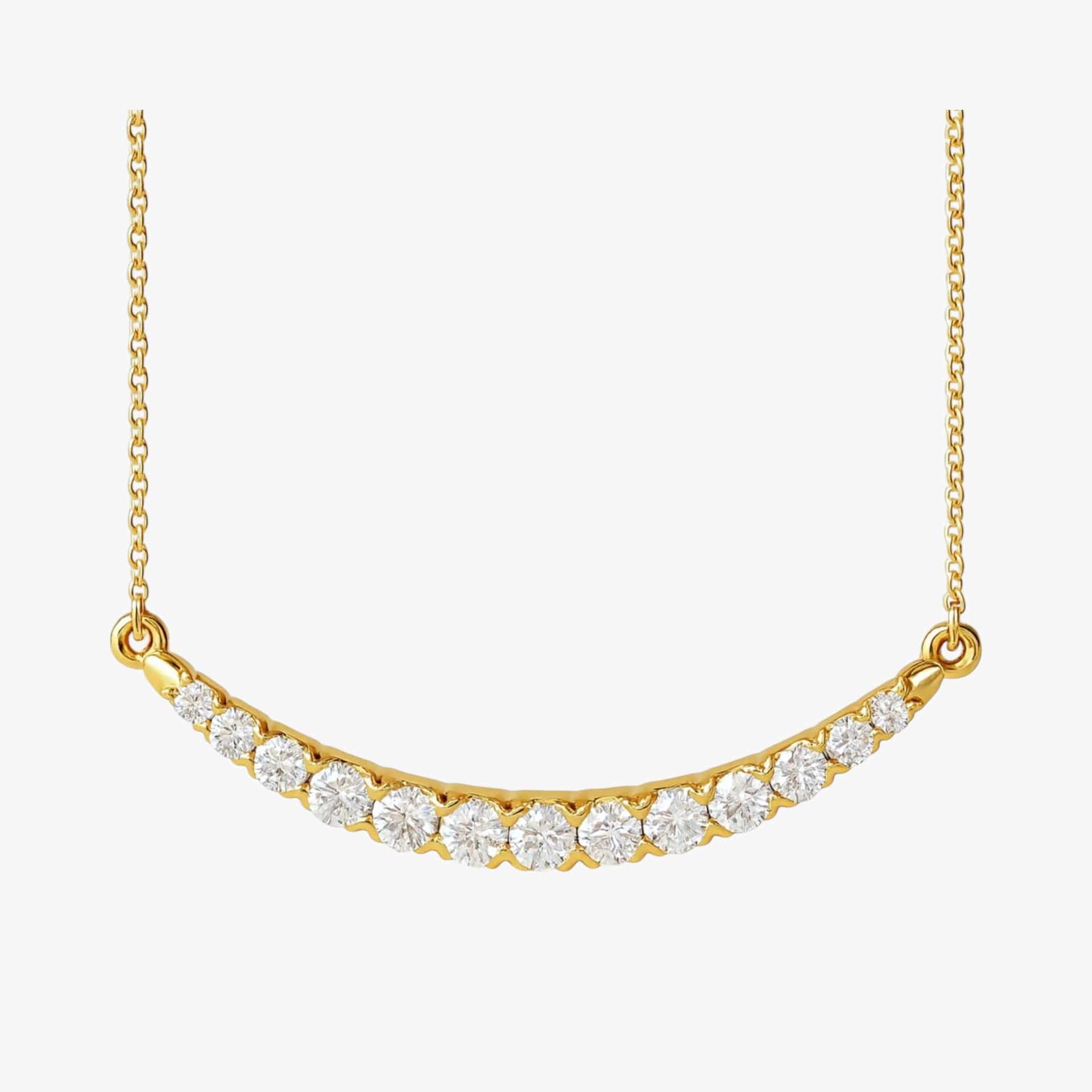 The Curved Diamond Bar Necklace