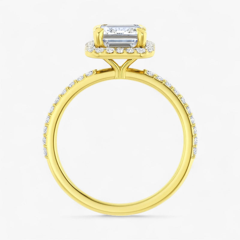 The Timeless Pavé Halo Engagement Ring | Emerald