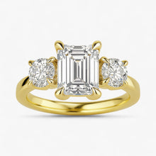 The Signature 3-Stone Engagement Ring | Emerald