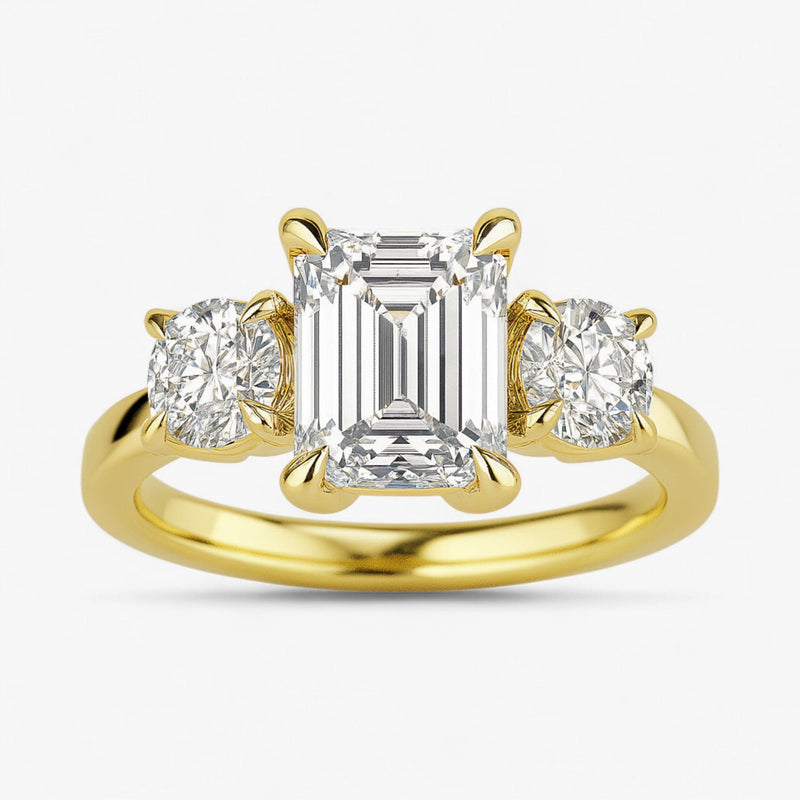 The Signature 3-Stone Engagement Ring | Emerald