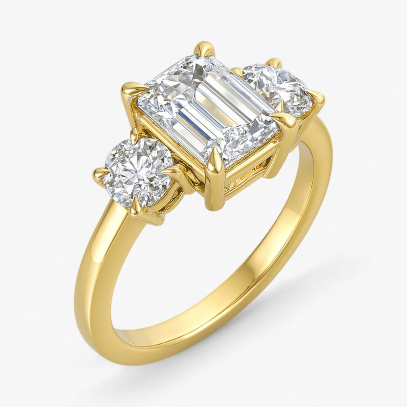 The Signature 3-Stone Engagement Ring | Emerald