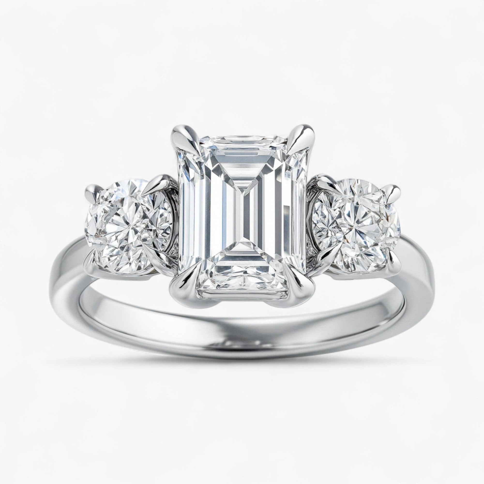 The Signature 3-Stone Engagement Ring | Emerald