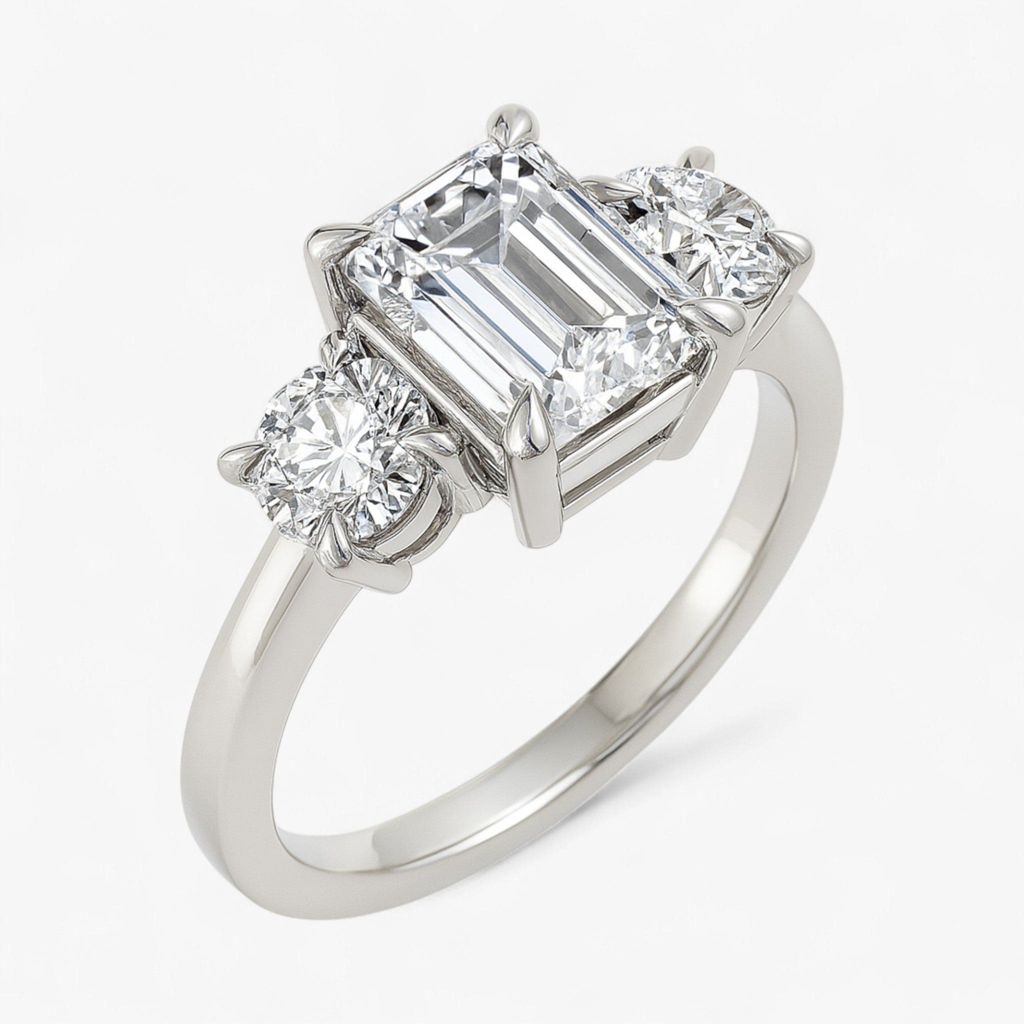 The Signature 3-Stone Engagement Ring | Emerald
