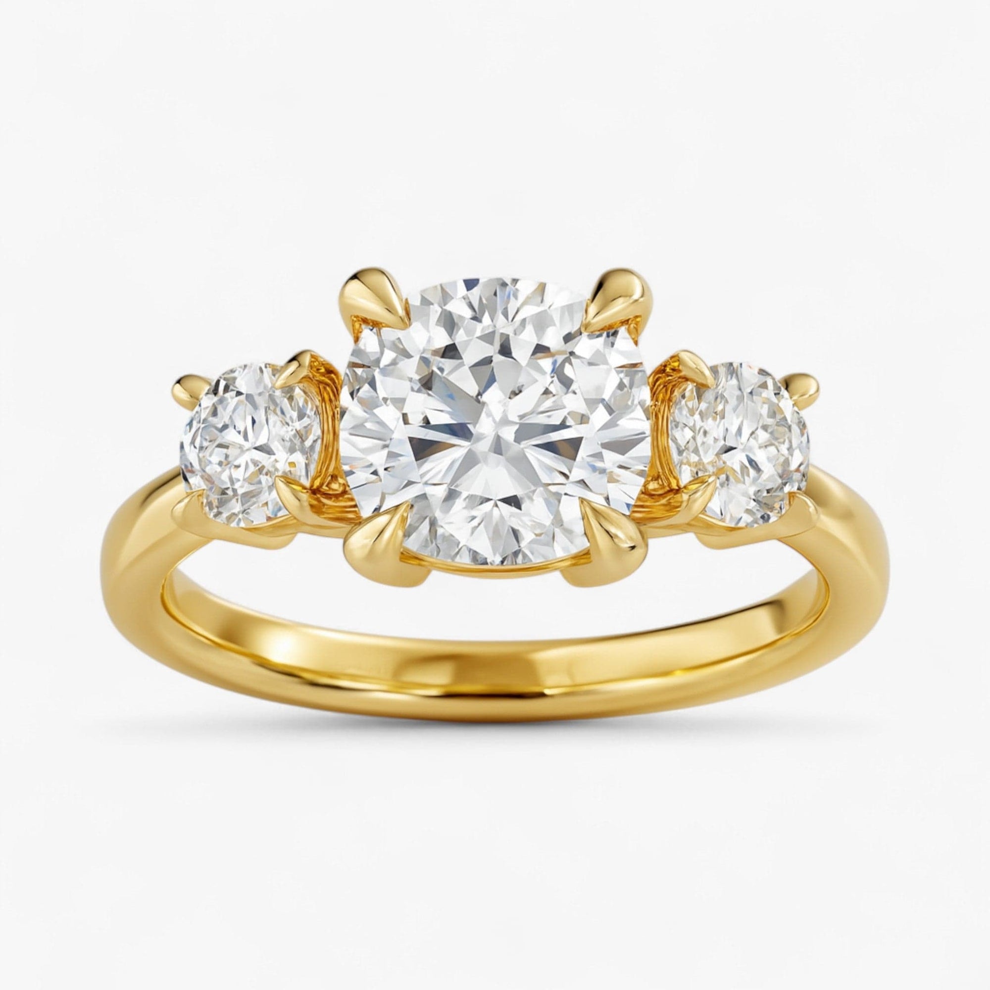 The Signature 3-Stone Engagement Ring | Cushion