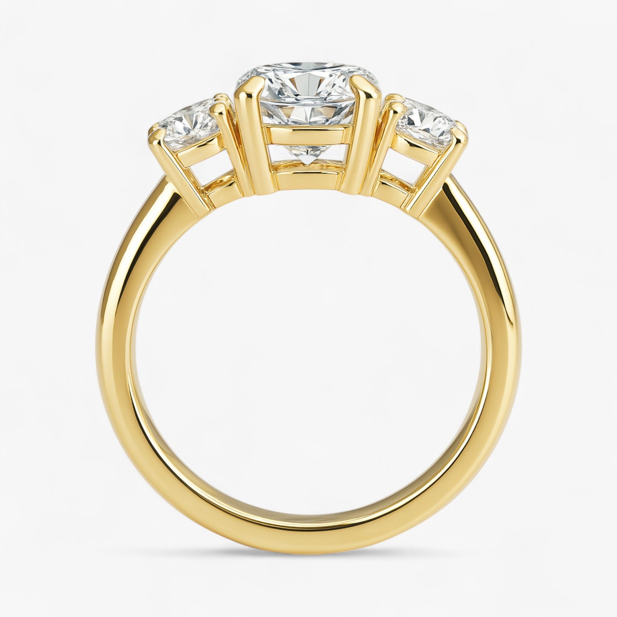 The Signature 3-Stone Engagement Ring | Cushion