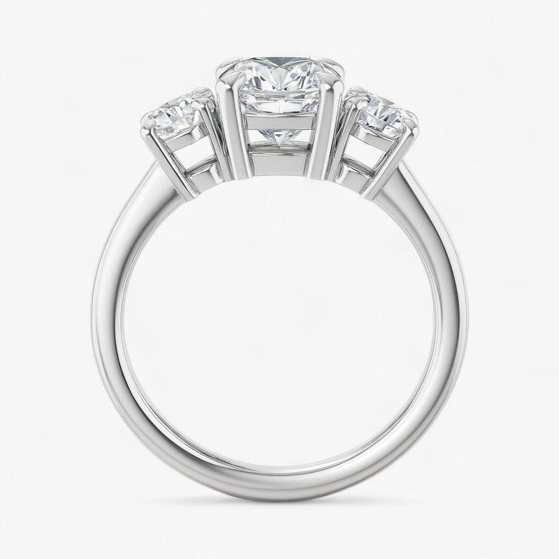 The Signature 3-Stone Engagement Ring | Cushion