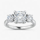 The Signature 3-Stone Engagement Ring | Cushion