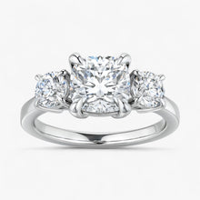 The Signature 3-Stone Engagement Ring | Cushion