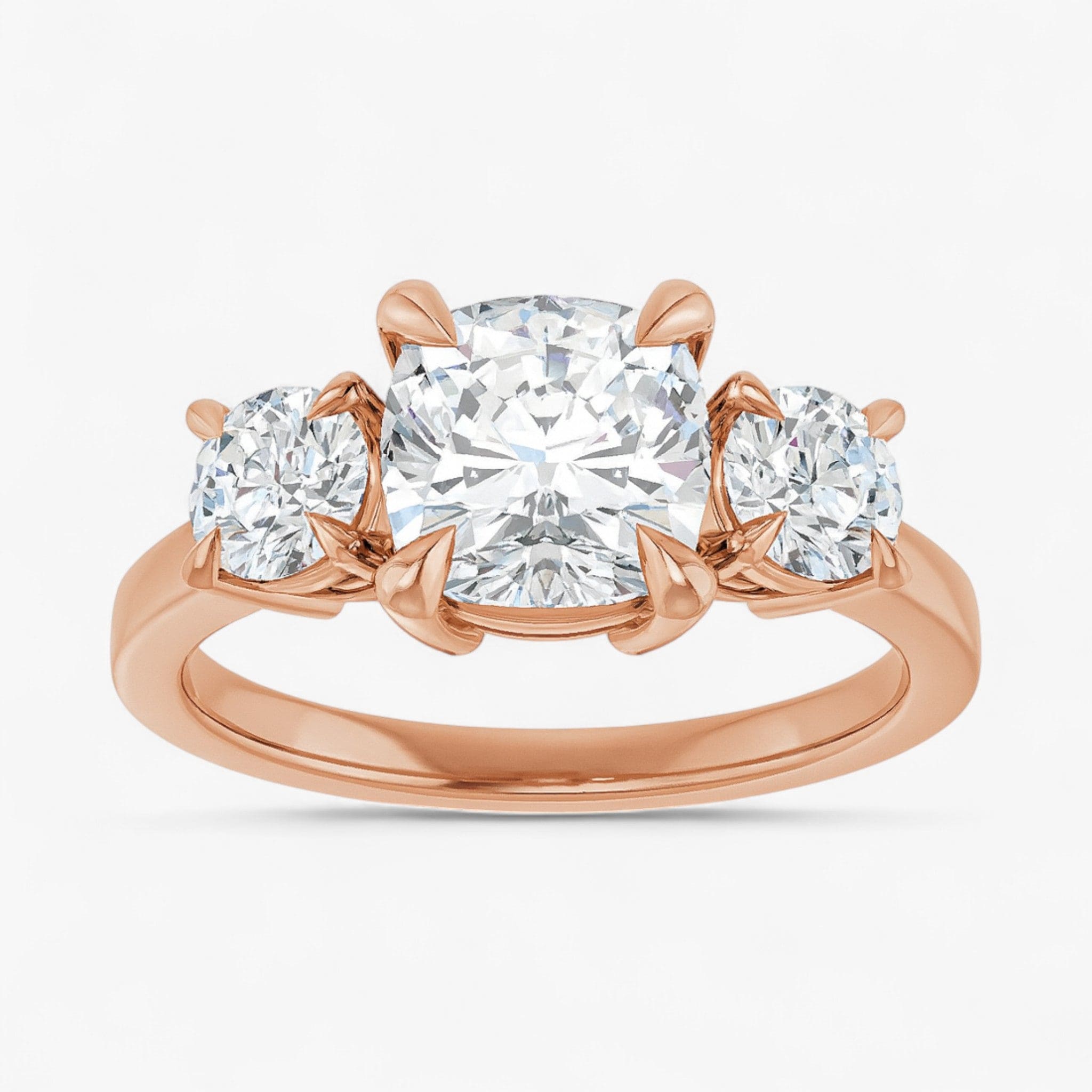 The Signature 3-Stone Engagement Ring | Cushion