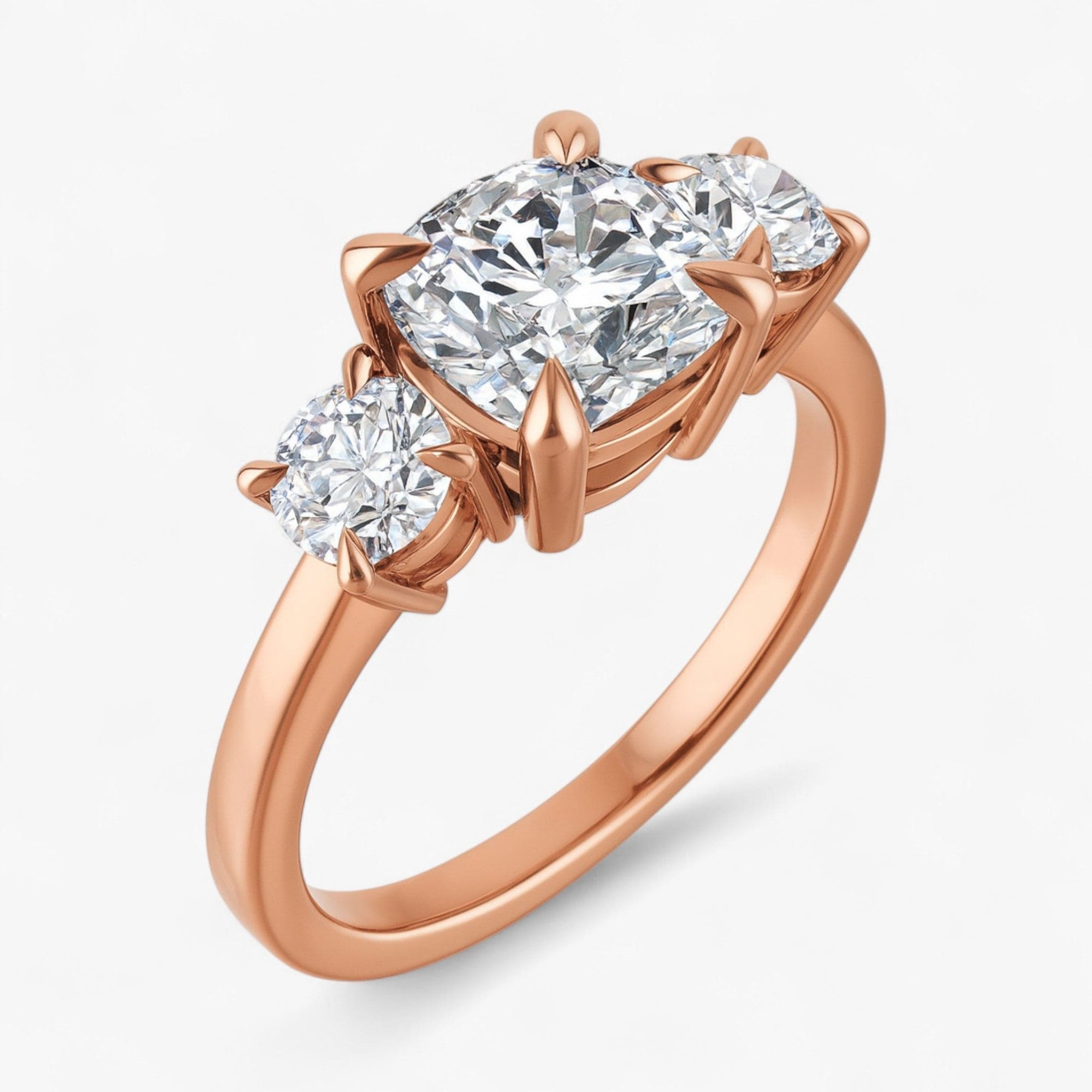 The Signature 3-Stone Engagement Ring | Cushion