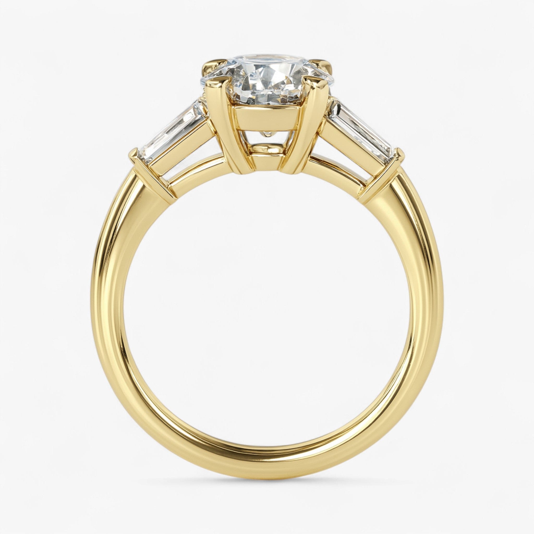 The Signature Baguette 3-Stone Engagement Ring | Round