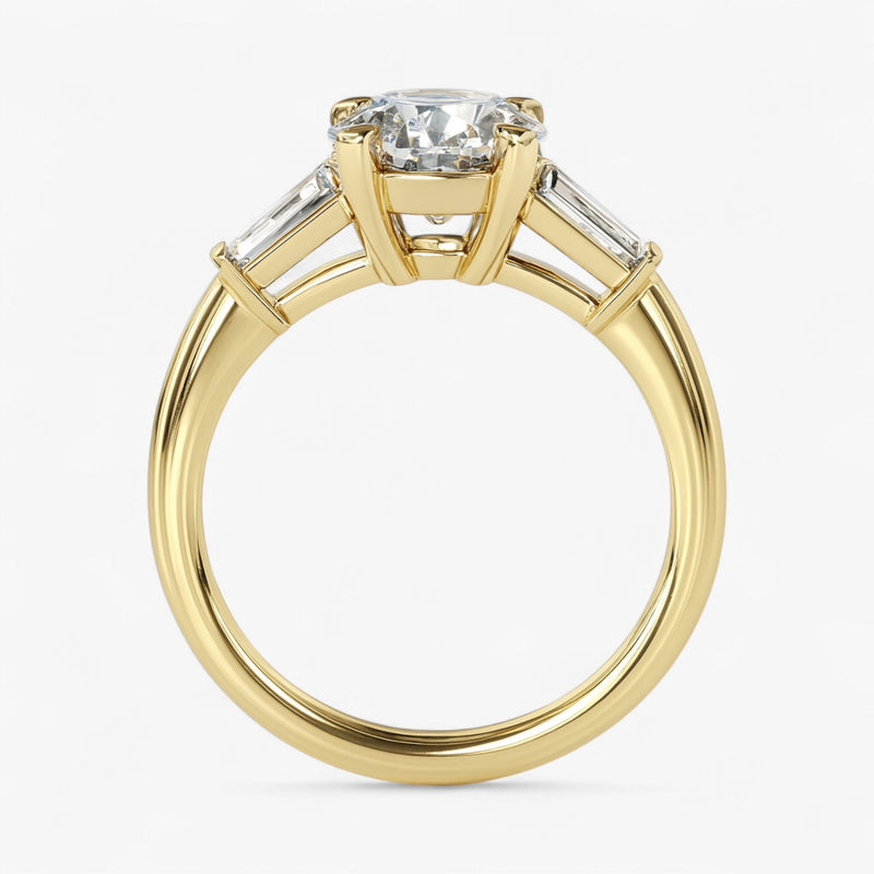 The Signature Baguette 3-Stone Engagement Ring | Round