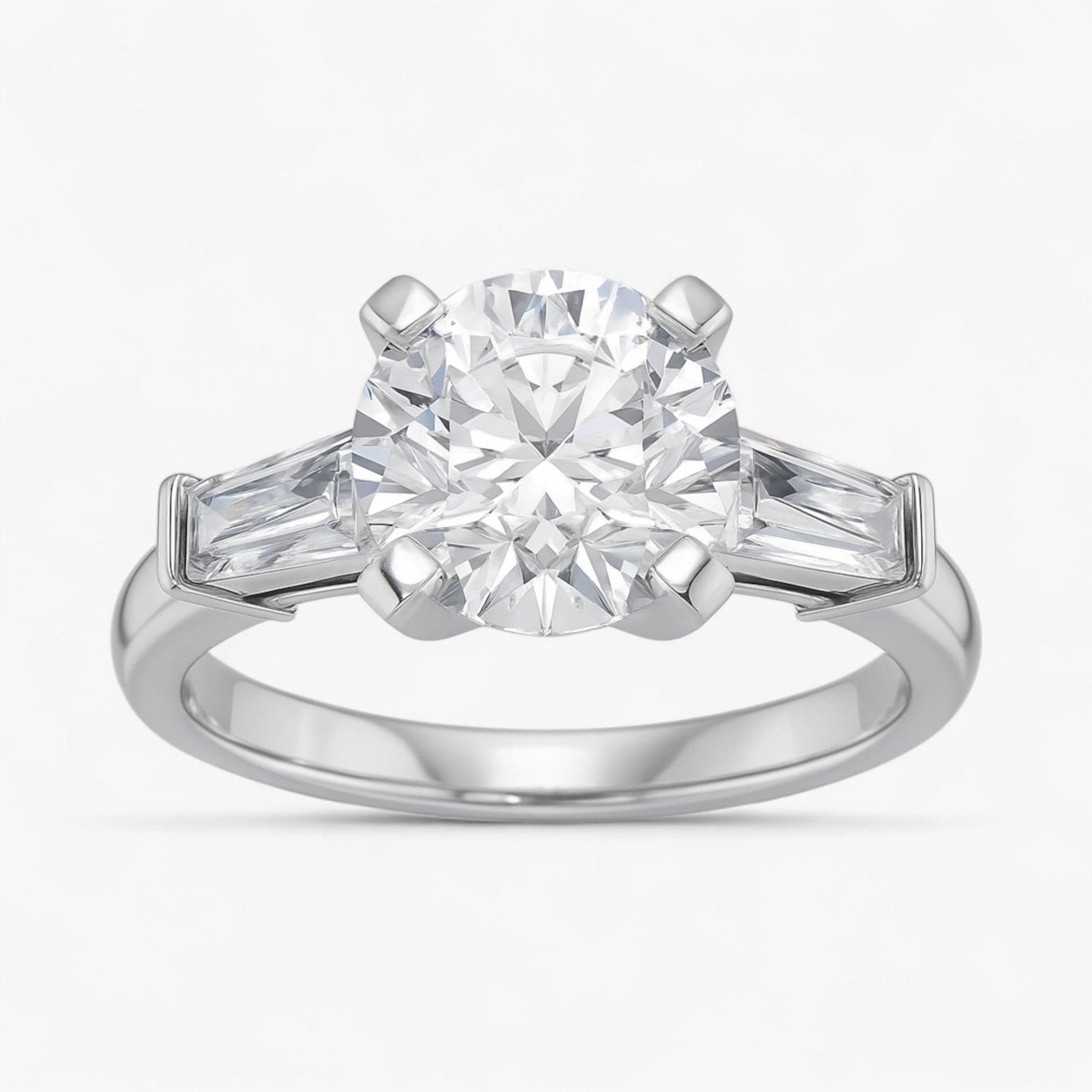 The Signature Baguette 3-Stone Engagement Ring | Round