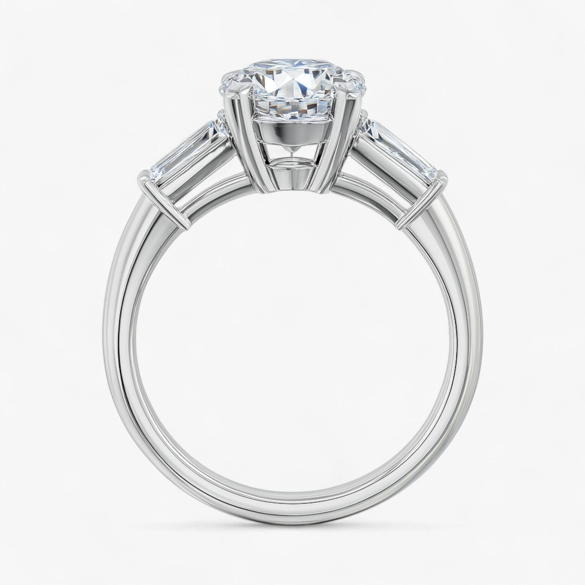 The Signature Baguette 3-Stone Engagement Ring | Round