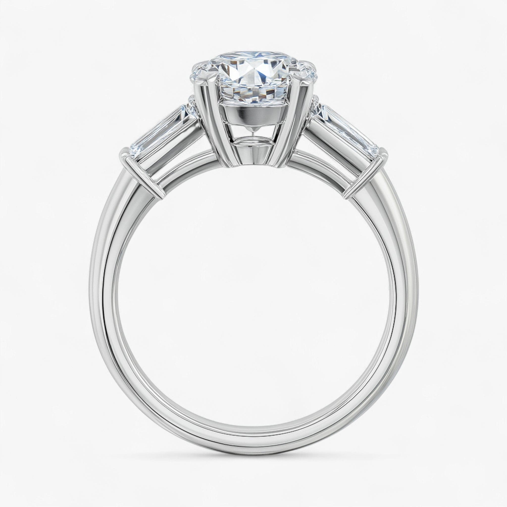 The Signature Baguette 3-Stone Engagement Ring | Round