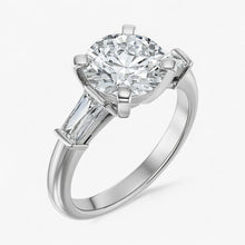 The Signature Baguette 3-Stone Engagement Ring | Round