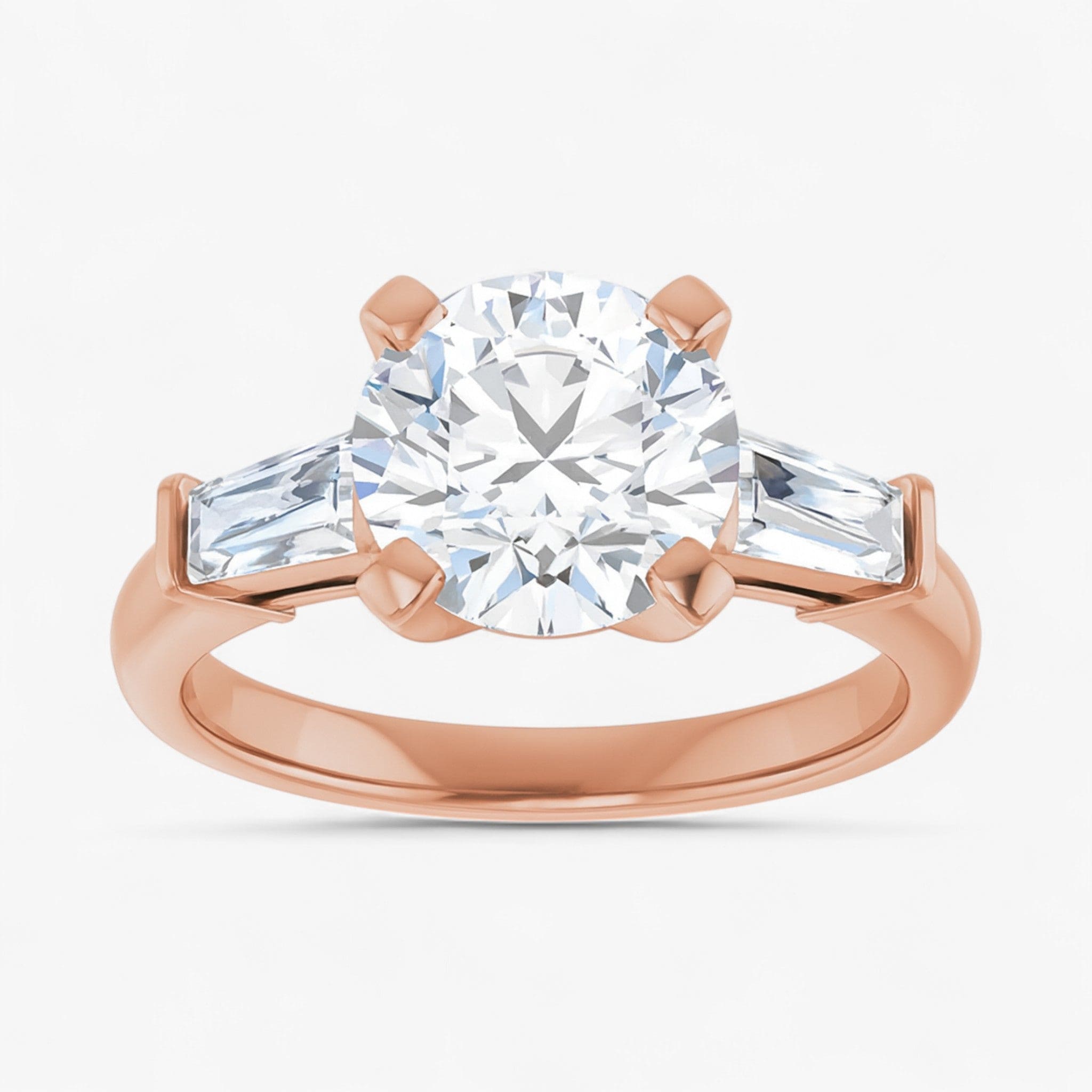 The Signature Baguette 3-Stone Engagement Ring | Round
