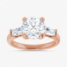 The Signature Baguette 3-Stone Engagement Ring | Round