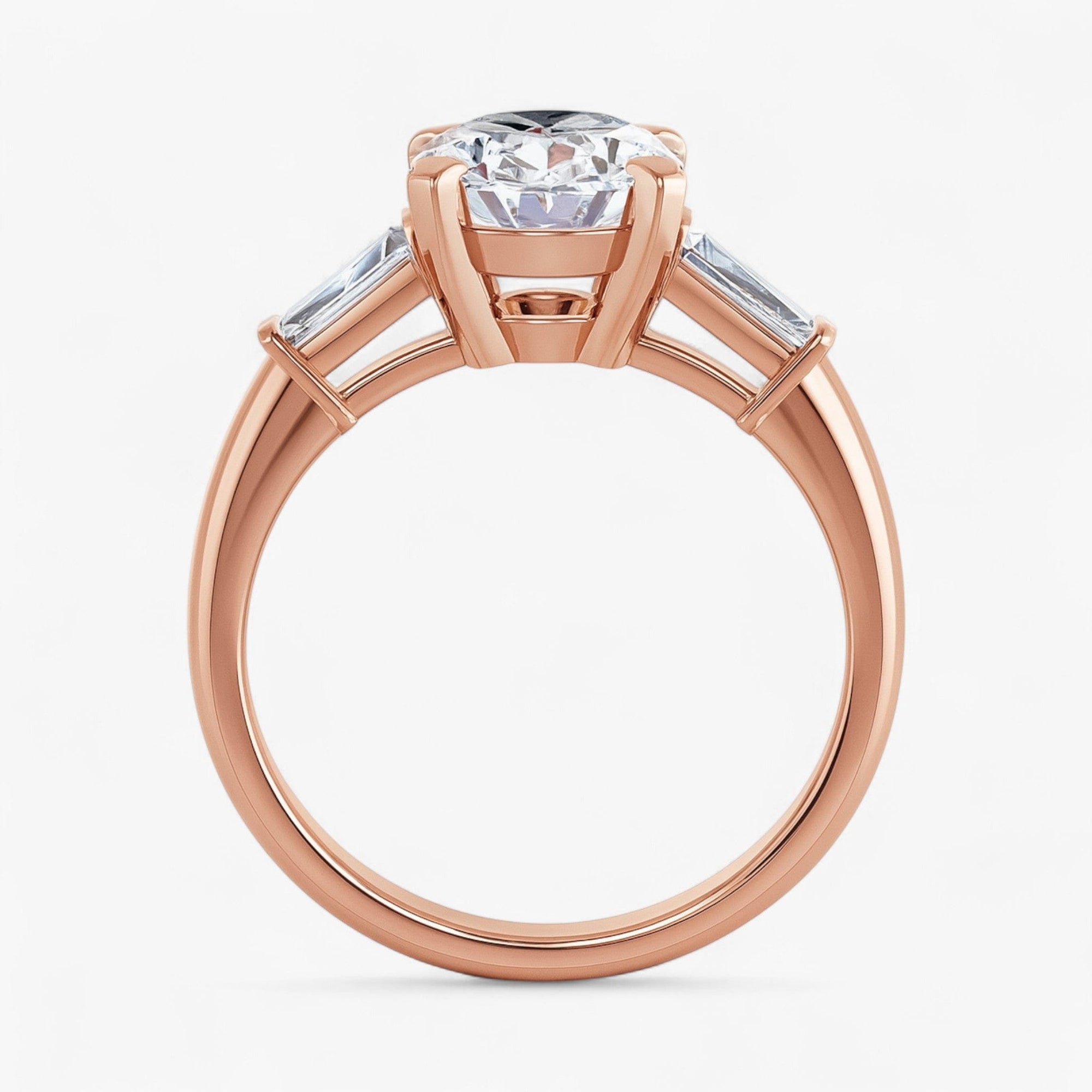 The Signature Baguette 3-Stone Engagement Ring | Round