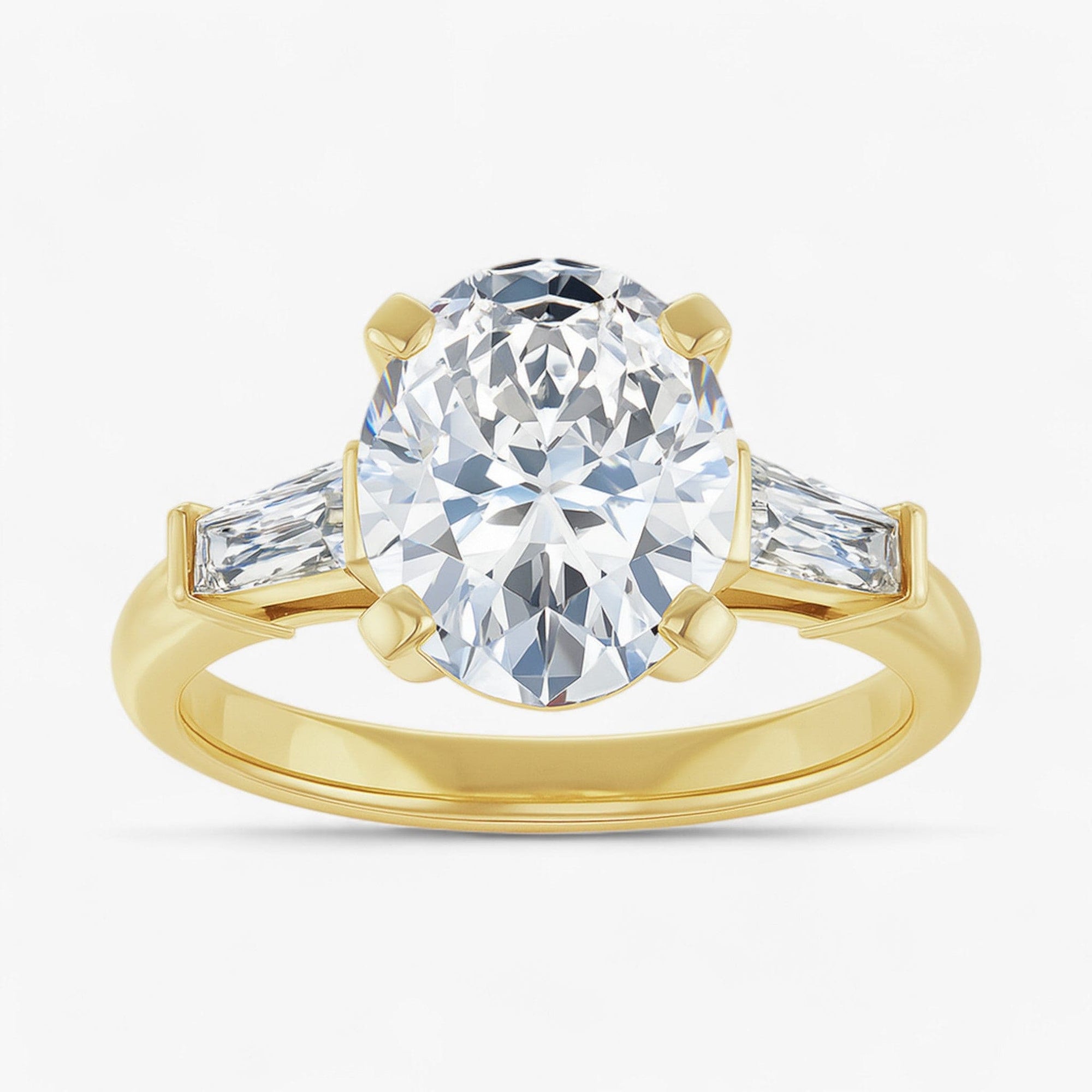 The Signature Baguette 3-Stone Engagement Ring | Oval