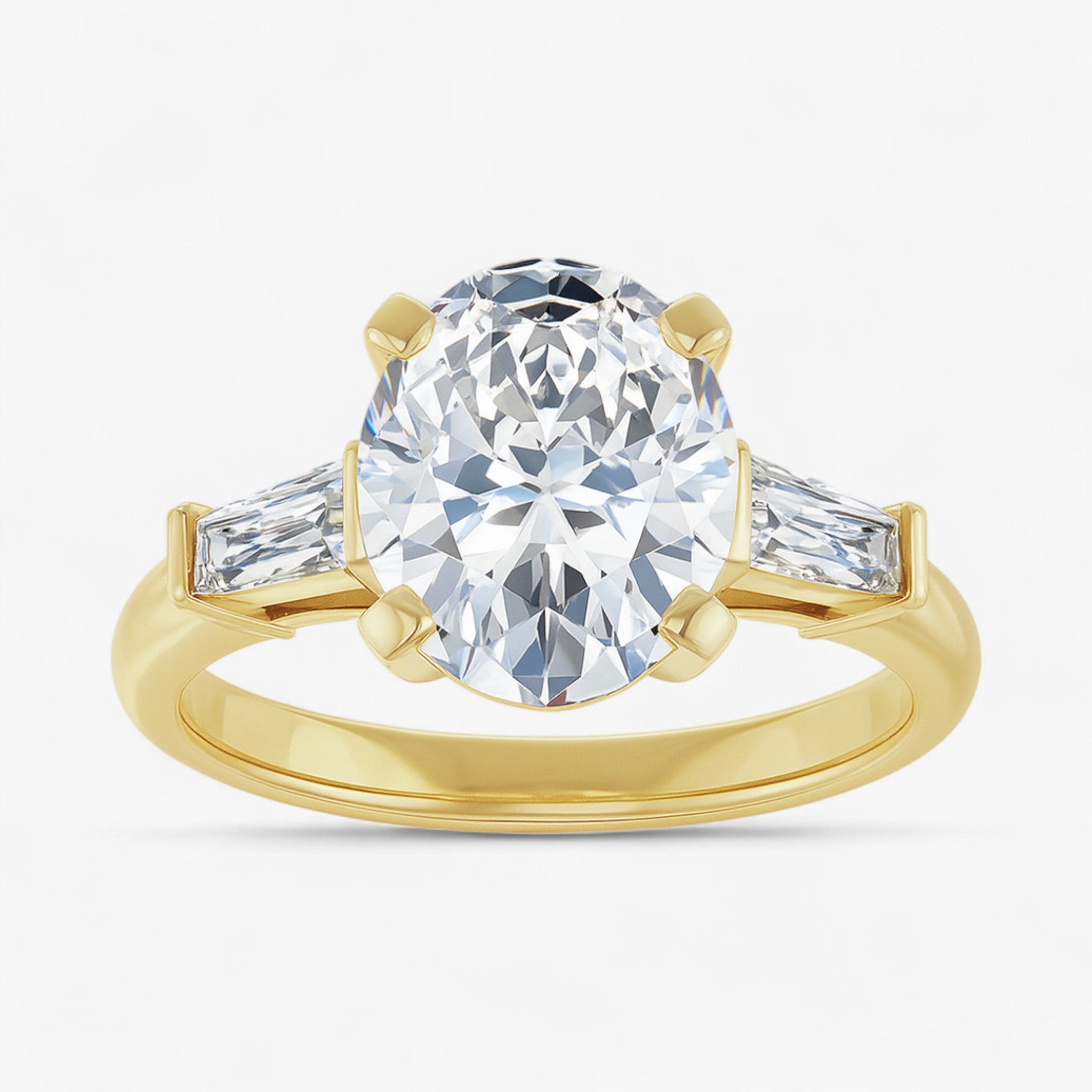The Signature Baguette 3-Stone Engagement Ring | Oval
