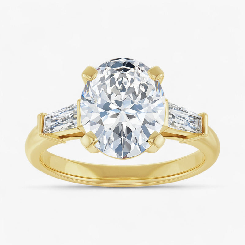 The Signature Baguette 3-Stone Engagement Ring | Oval