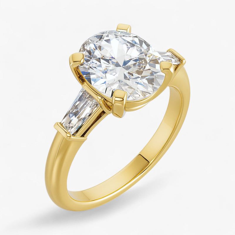 The Signature Baguette 3-Stone Engagement Ring | Oval