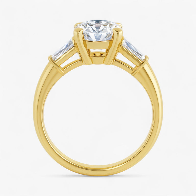 The Signature Baguette 3-Stone Engagement Ring | Oval