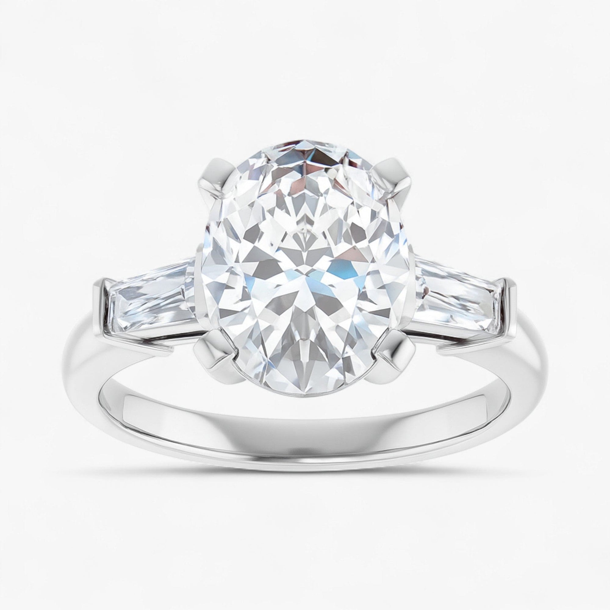 The Signature Baguette 3-Stone Engagement Ring | Oval
