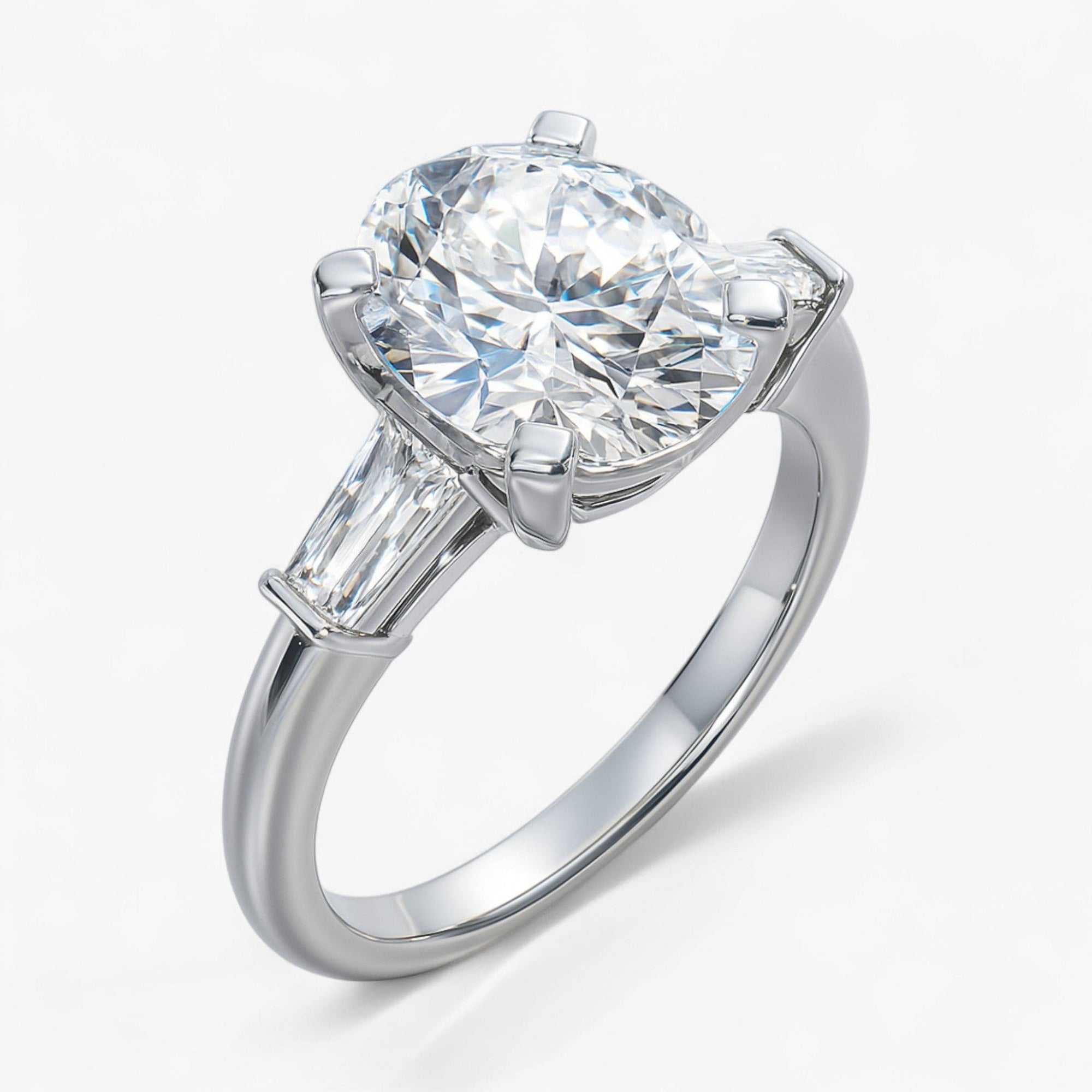 The Signature Baguette 3-Stone Engagement Ring | Oval