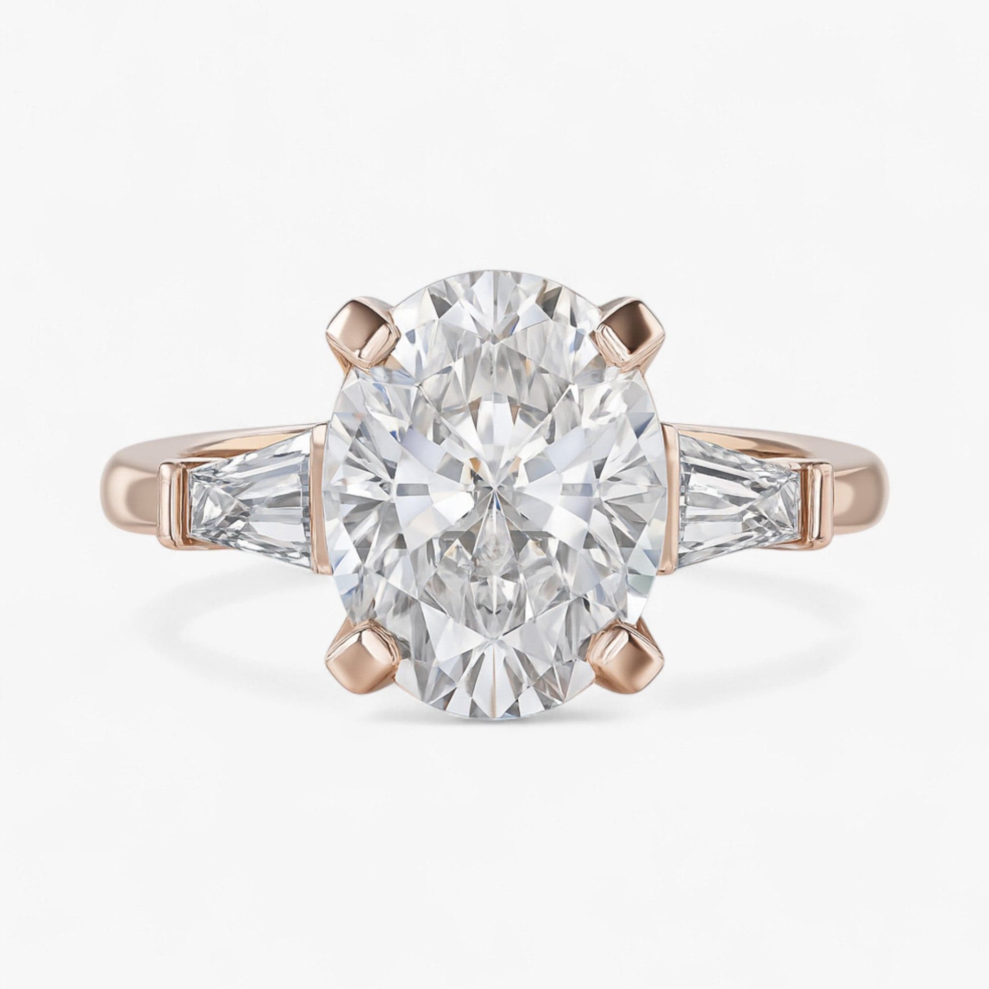 The Signature Baguette 3-Stone Engagement Ring | Oval