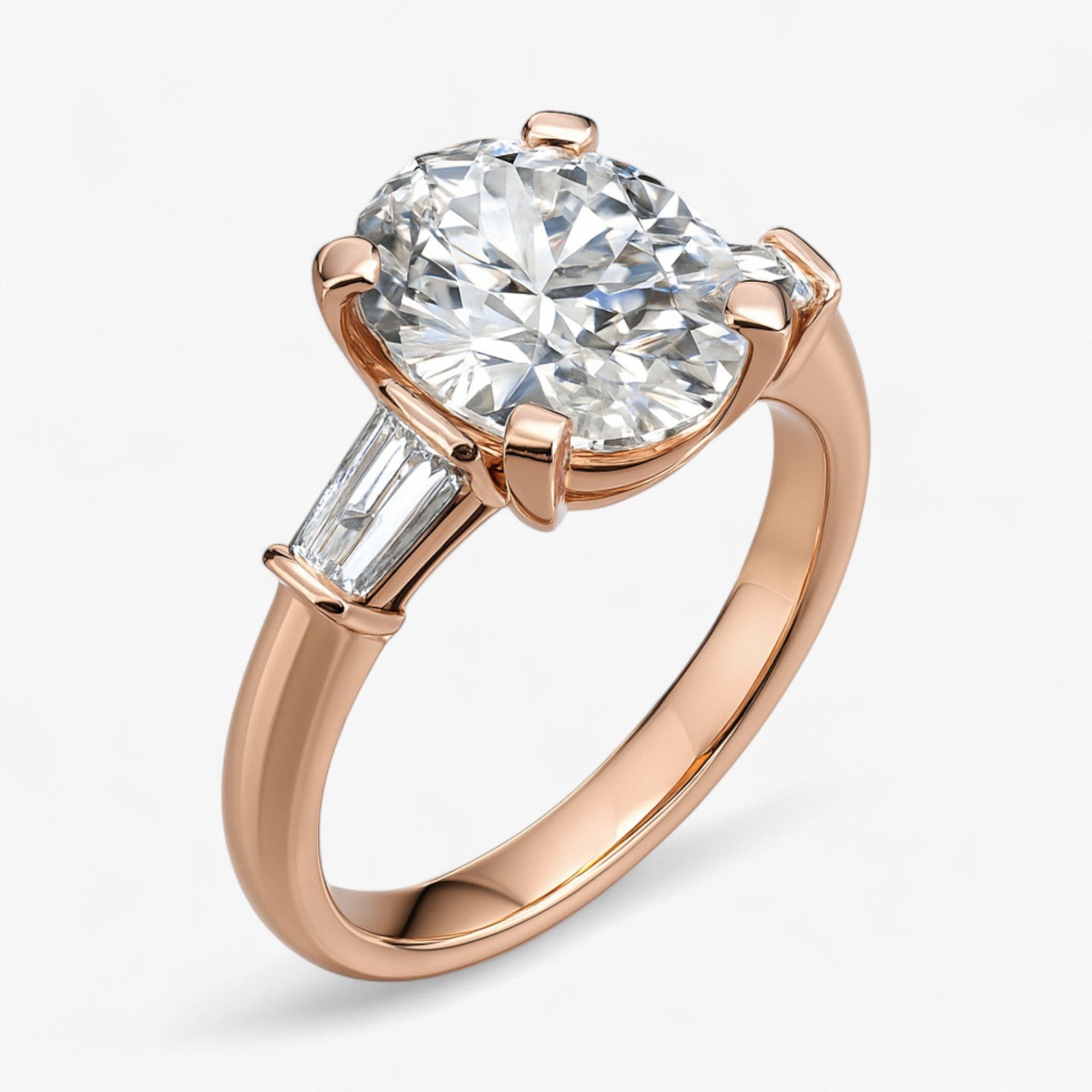 The Signature Baguette 3-Stone Engagement Ring | Oval