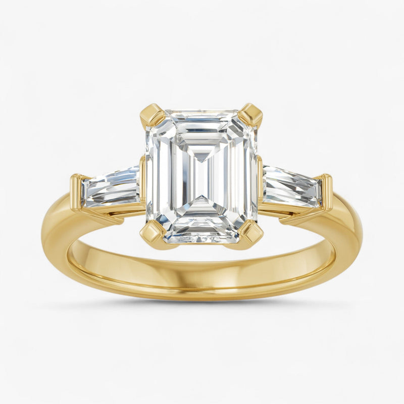 The Signature Baguette 3-Stone Engagement Ring | Emerald