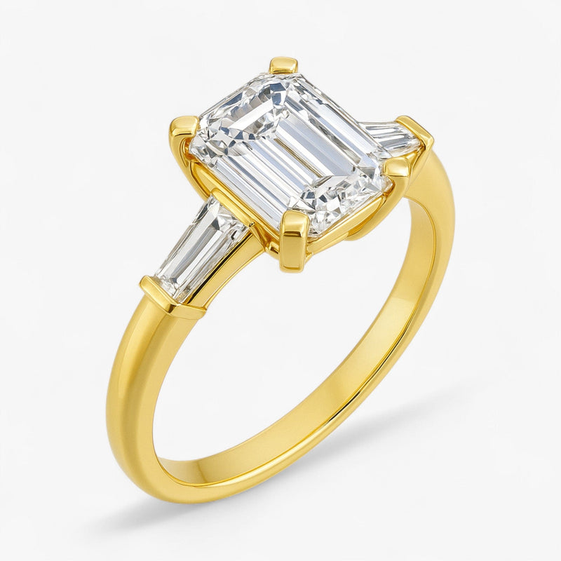 The Signature Baguette 3-Stone Engagement Ring | Emerald