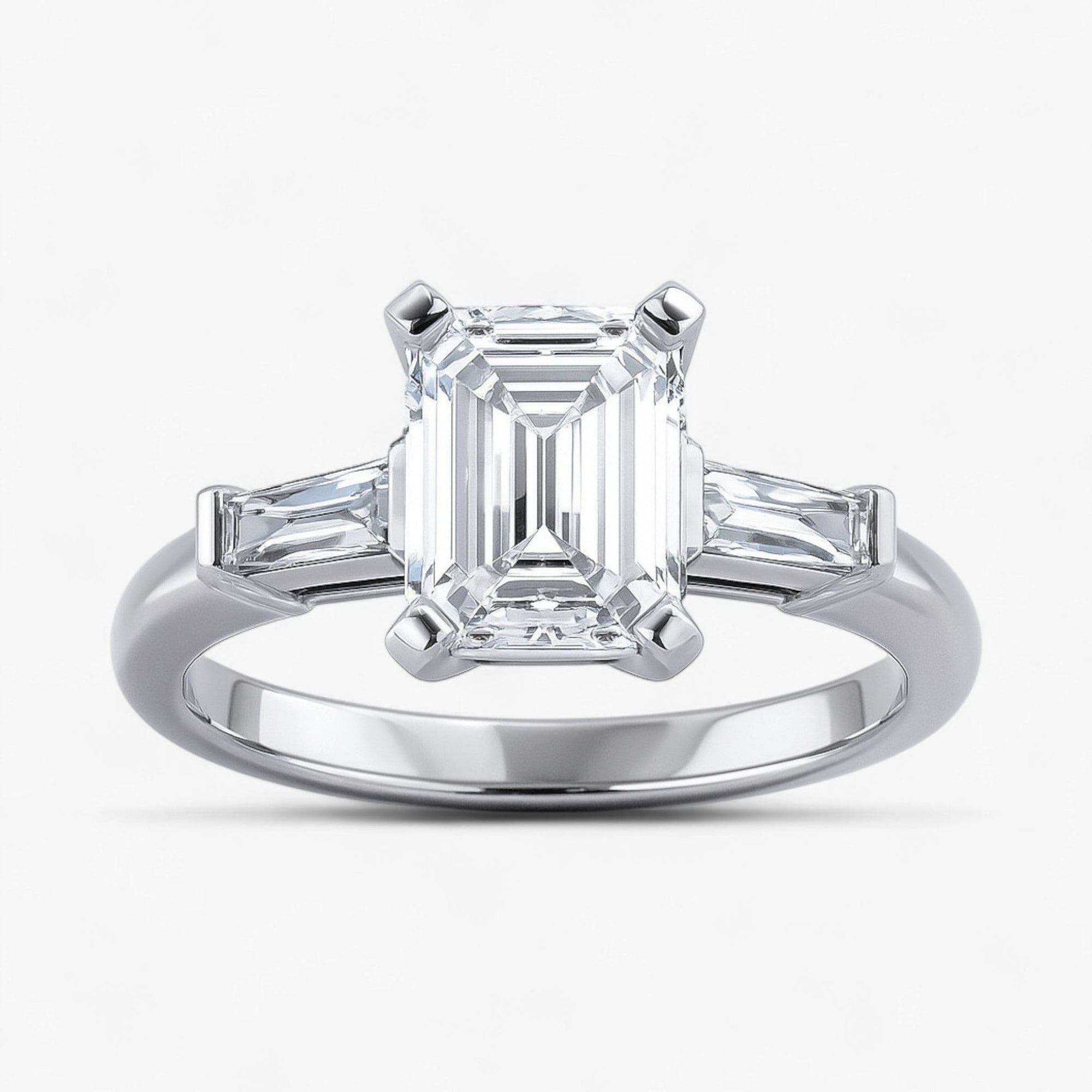 The Signature Baguette 3-Stone Engagement Ring | Emerald