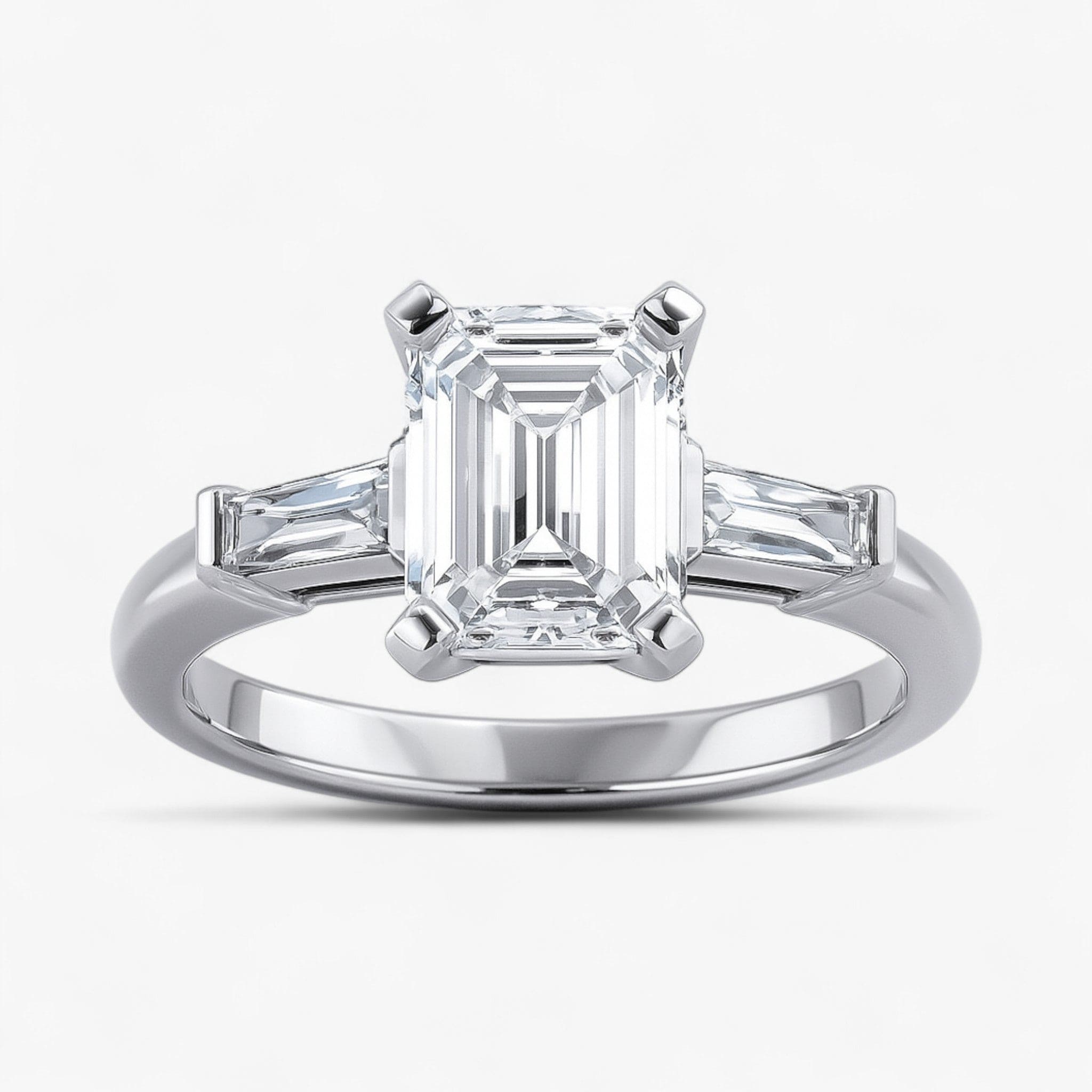 The Signature Baguette 3-Stone Engagement Ring | Emerald