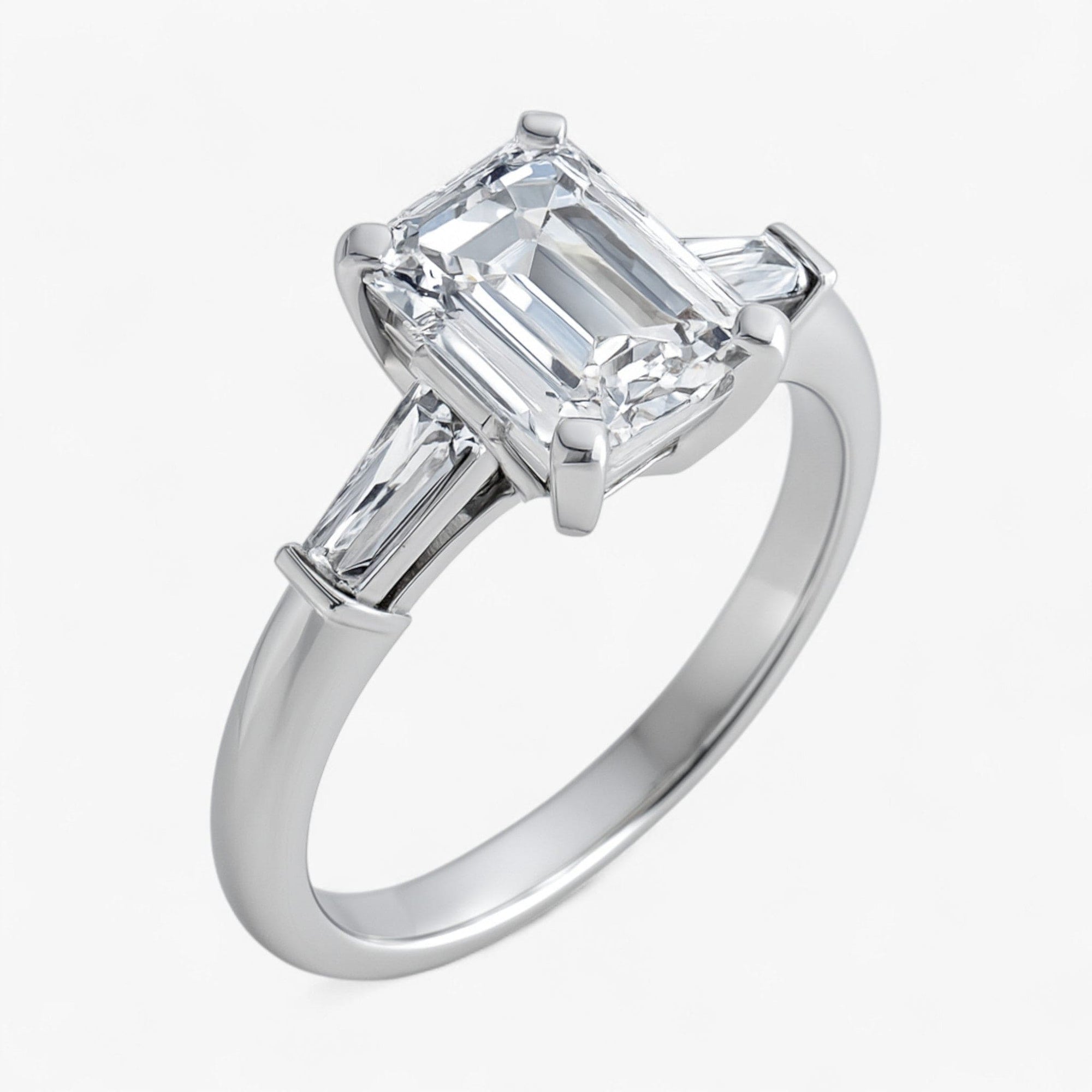 The Signature Baguette 3-Stone Engagement Ring | Emerald