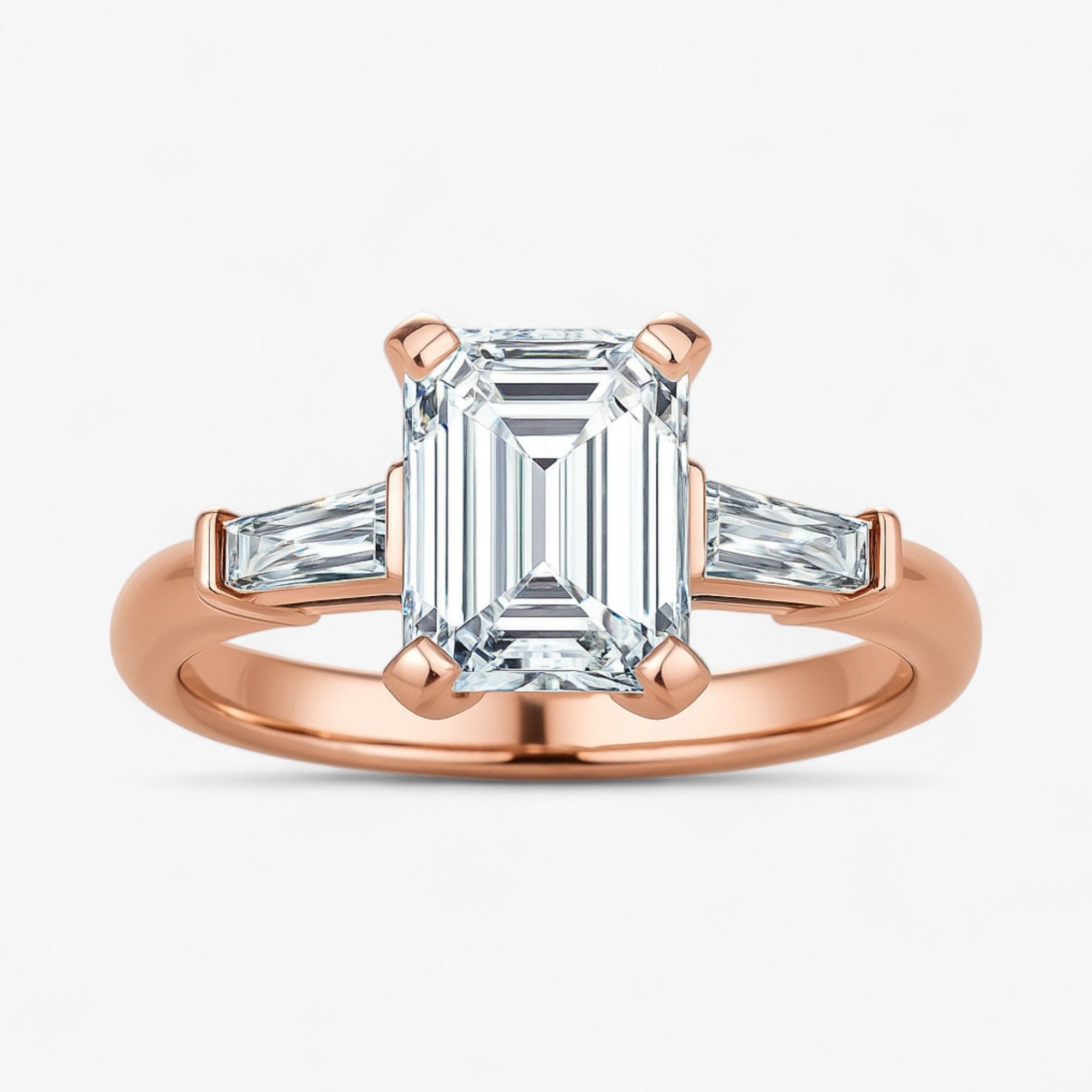 The Signature Baguette 3-Stone Engagement Ring | Emerald