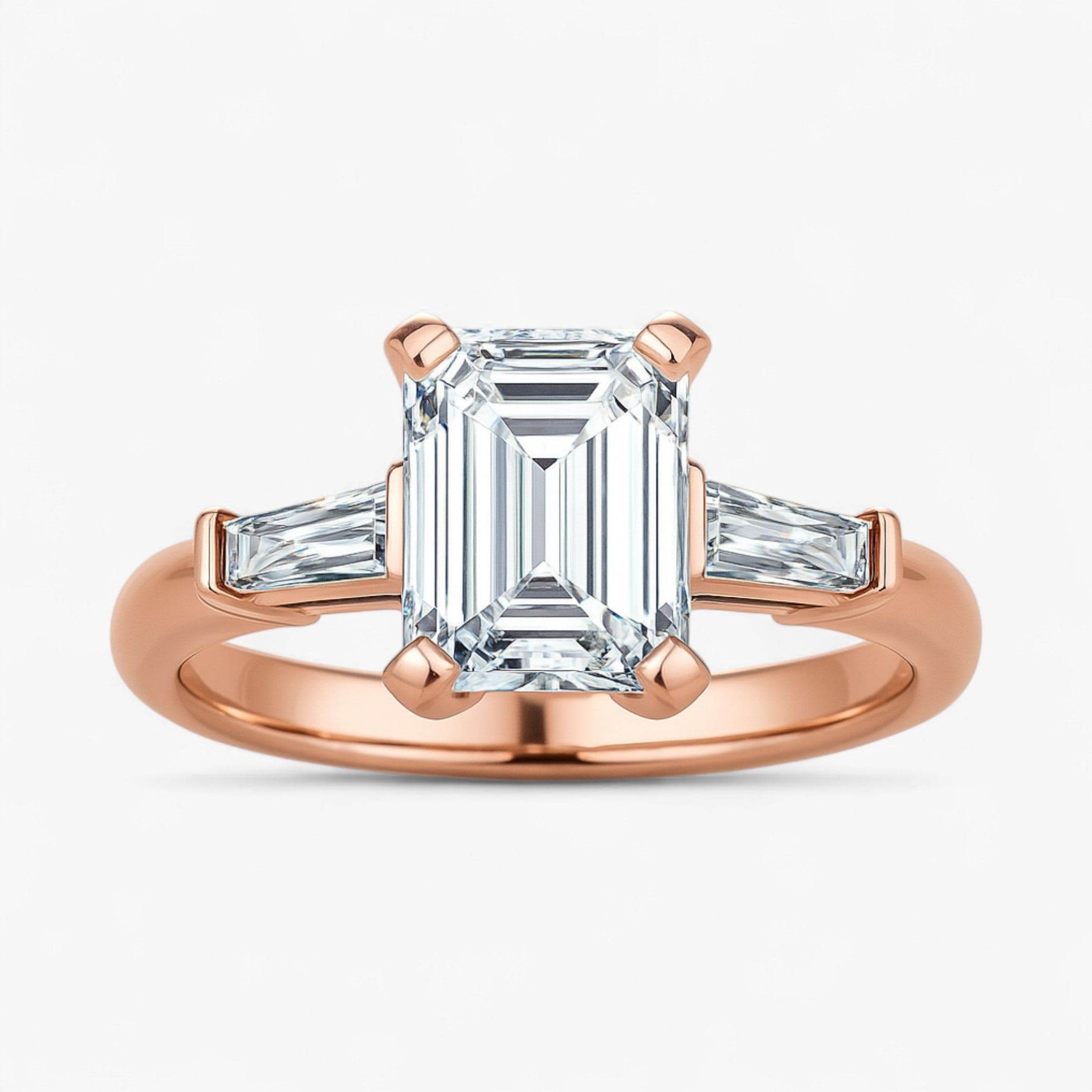 The Signature Baguette 3-Stone Engagement Ring | Emerald