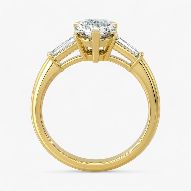 The Signature Baguette 3-Stone Engagement Ring | Pear