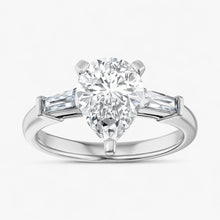 The Signature Baguette 3-Stone Engagement Ring | Pear