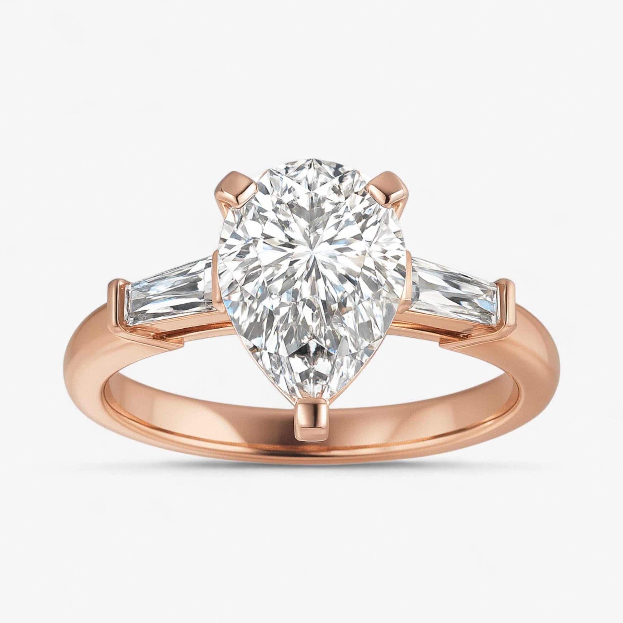 The Signature Baguette 3-Stone Engagement Ring | Pear