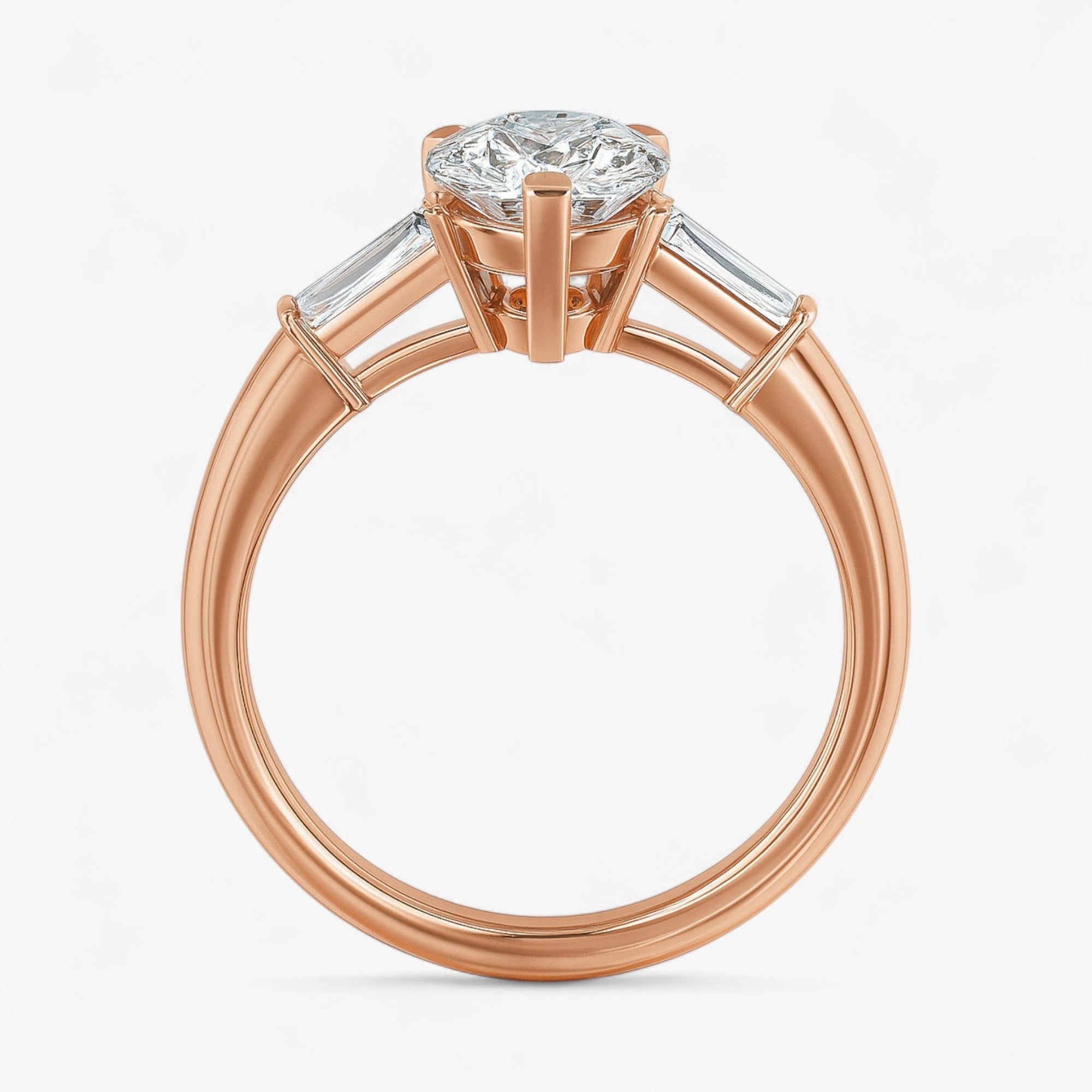 The Signature Baguette 3-Stone Engagement Ring | Pear